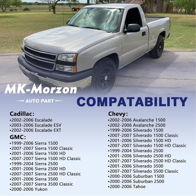MK-Morzon 912-017 Hood Release Cable Compatible with 1999-2007 Cadillac Escalade ESV EXT Chevy Avalanche Silverado GMC Sierra 1500 2500 3500 Hood Latch Cable Handle Replace# 15142953 - Image 3
